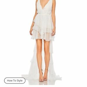 NWT Mac Duggal Elegant White Sleeveless Dress